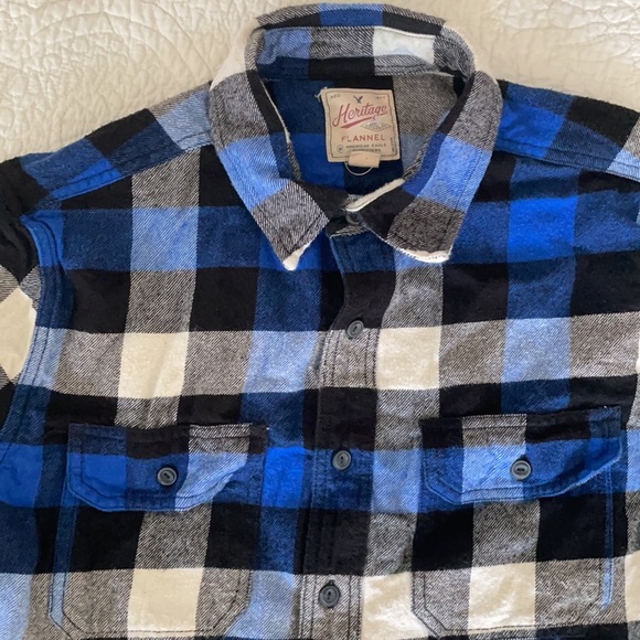 MENS AMERICAN EAGLE FLANNEL SHIRT SIZE LARGE - Picture 3 of 6